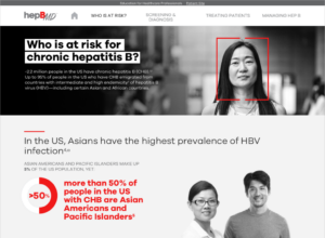 desktop screen mockup of the HepBMD website.