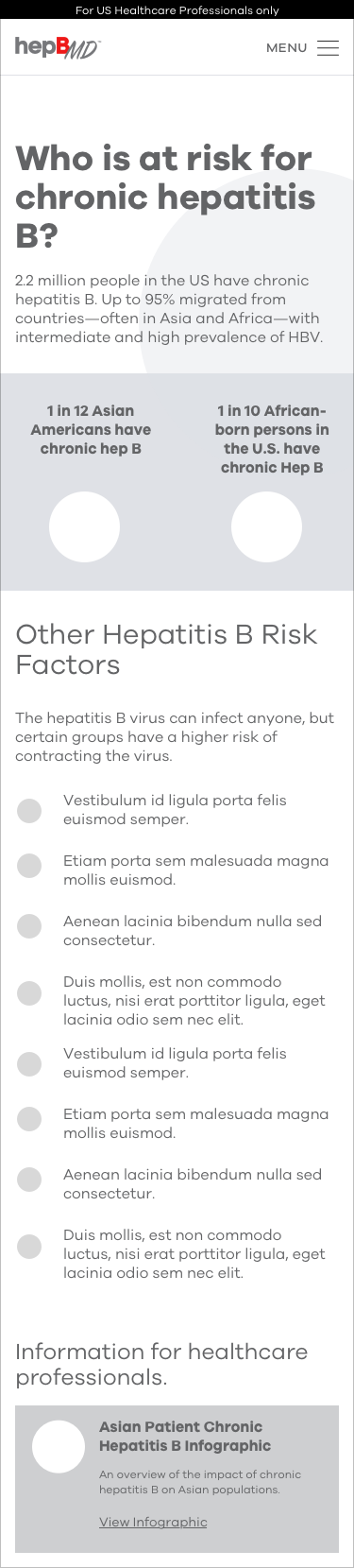 Wireframe of HepBMD mobile site