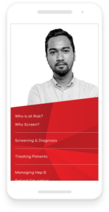 mobile screen mockup of the HepBMD website.